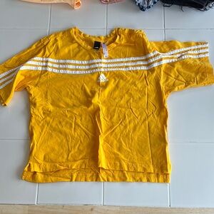 Adidas Yellow and White Short Sleeve Tee